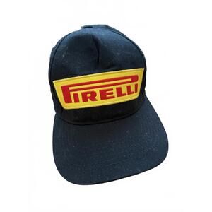 Pirelli Black Baseball Cap with Logo Patch